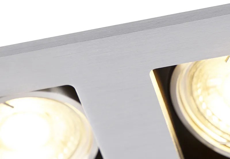 Inbouwspot aluminium rechthoekig 2-lichts - Qure Modern GU10 Binnenverlichting Lamp