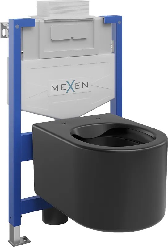 Mexen Sofia inbouwtoiletset WC frame Fenix XS-U met WC-pot, zwarte mat - 6853354XX85
