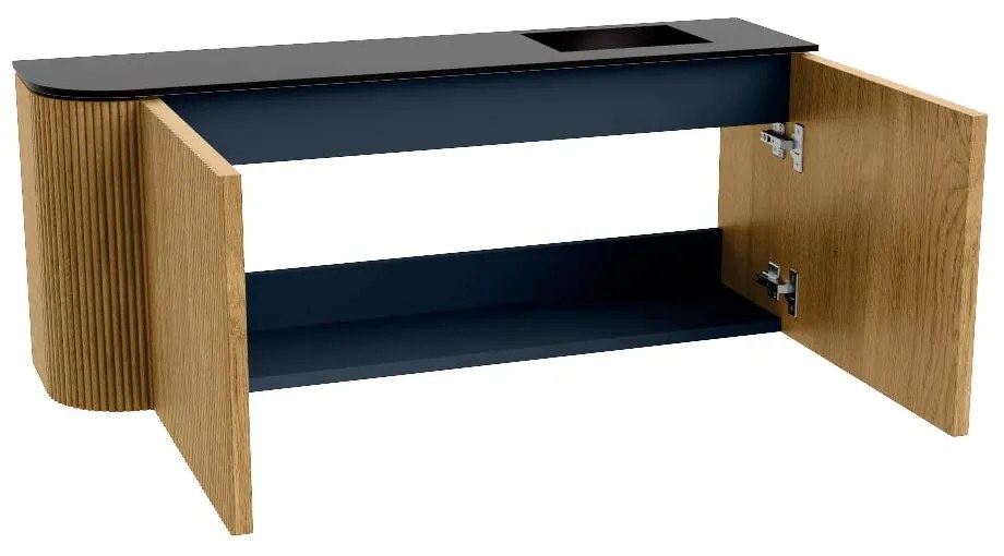 Mondiaz Joya 100cm toiletmeubel ronding links oak met wastafel faye rechts 1 kraangat urban