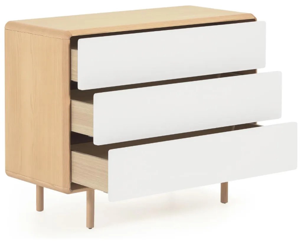 Kave Home Anielle Ladekast Licht Hout Met Wit - 99x42x78.5cm.