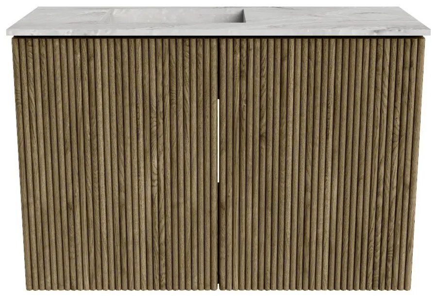 Mondiaz Joya DLux 60cm toiletmeubel dusk met wastafel faye links zonder kraangat glace