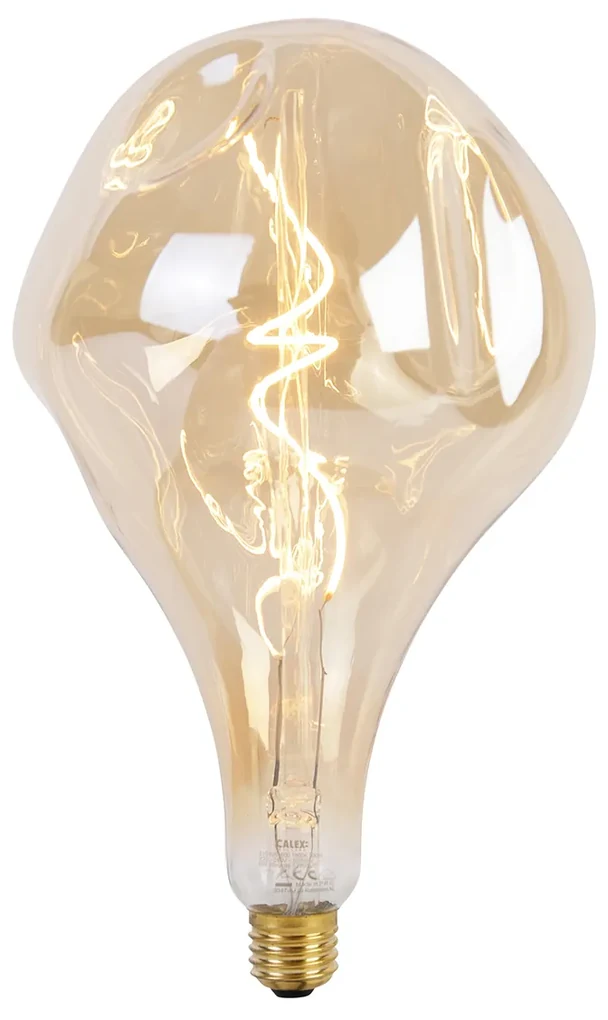 Hanglamp zwart dimbaar incl. LED goud dimbaar - Cava Luxe Modern Minimalistisch E27 rond Binnenverlichting Lamp