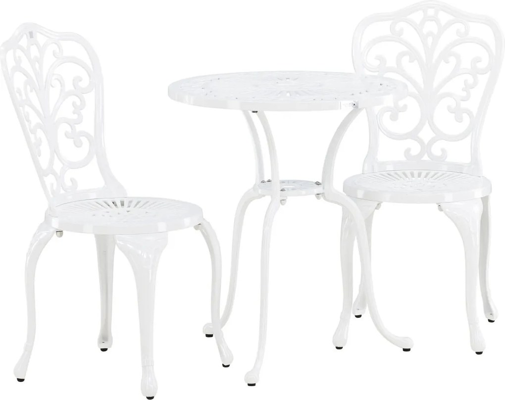 The Outsider Balkonset-Noor-3-Delig-Wit-Aluminium-Ronde-Tafel-60cm-The-Outsider