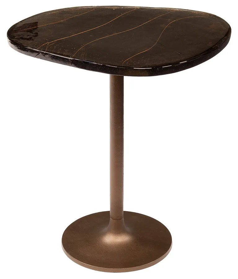Bijzettafels Goudkleurig Glas Middel - 50 X 42cm.