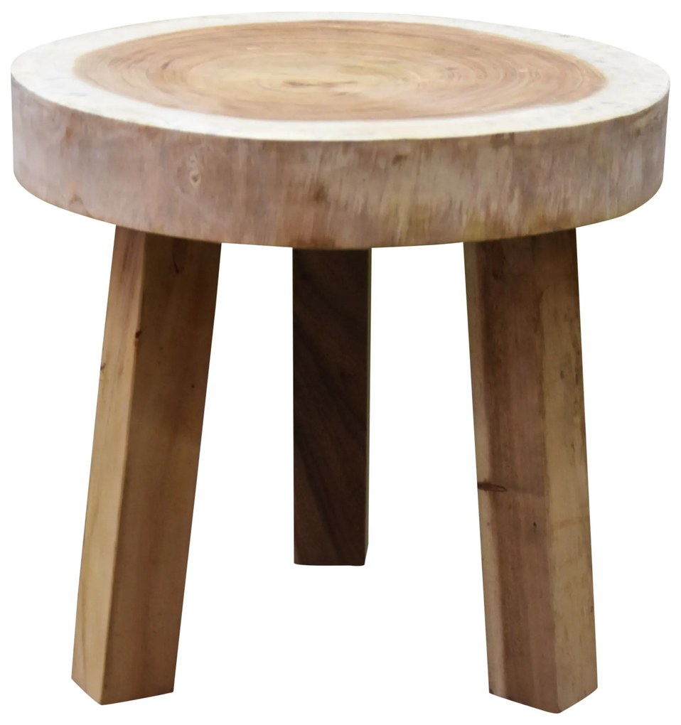 Boomstam krukje 47xH40 cm rond 3 poot - vierkante poten - bladdikte 8 cm