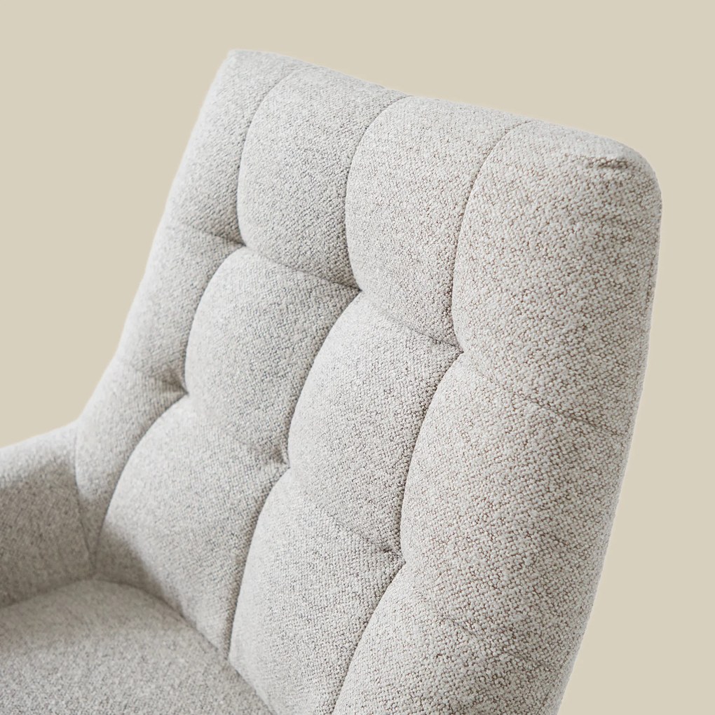 Draaibare Fauteuil Beige Boucle