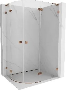 Mexen Lunar L halfronde douchecabine scharnierend rechts 100 x 90 cm, transparant, roze goud - 833L-100P-090L-60-00
