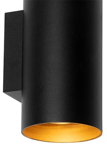 Smart wandlamp zwart met goud 2-lichts incl. Wifi GU10  - Sab