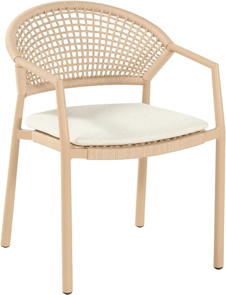 Tuinset Ronde Tuintafel 4 personen 120 cm Rope Taupe  Hartman Taragona/Girona