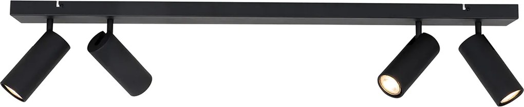 Smart plafondspot zwart 4-lichts verstelbaar incl. 4 Wifi GU10 50mm - Renna