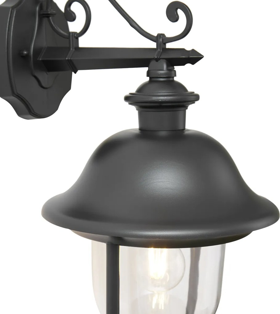 Klassieke buiten wandlamp zwart met kunststof IP44 - Genoa