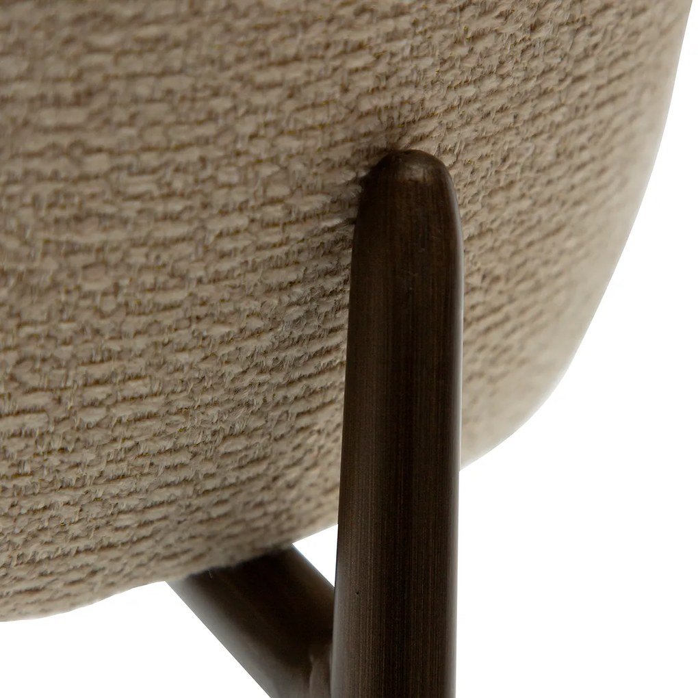 Dan-Form Glam Counter Barstoel Boucle Almond Shimmer Antique Brass
