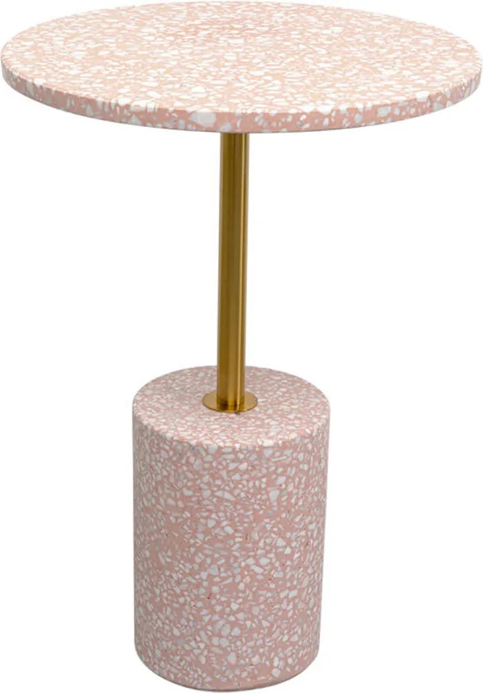 Retro Bijzettafel Roze Terrazzo - 40 X 40cm.