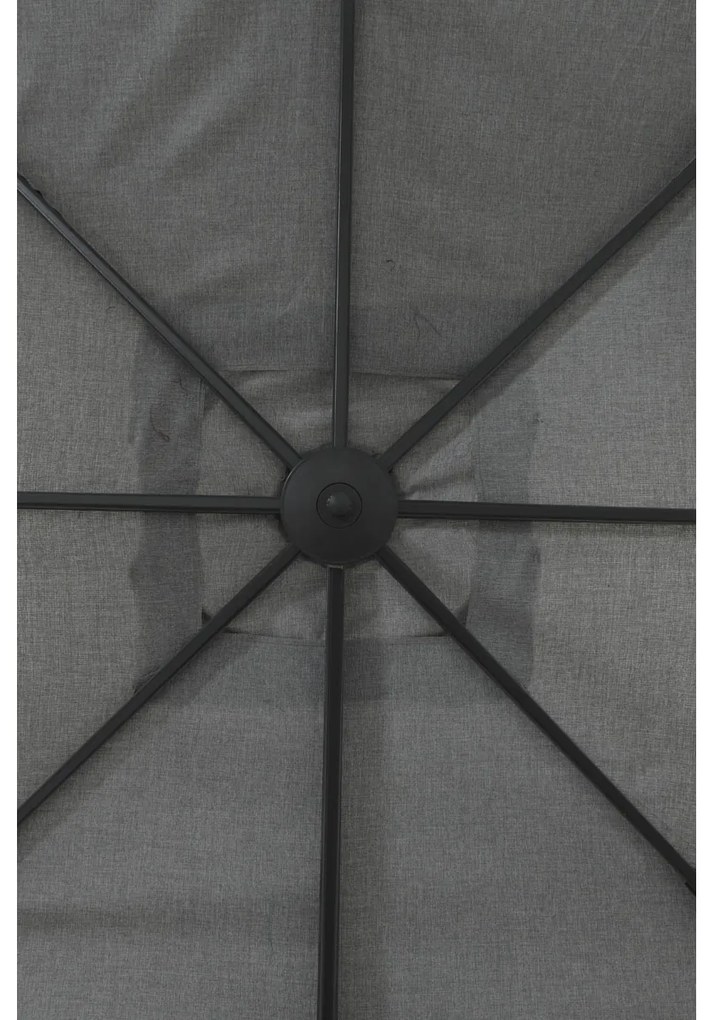 Garden Impressions Zweefparasol Hawaii Deluxe 300x300 - donker grijs - licht grijs