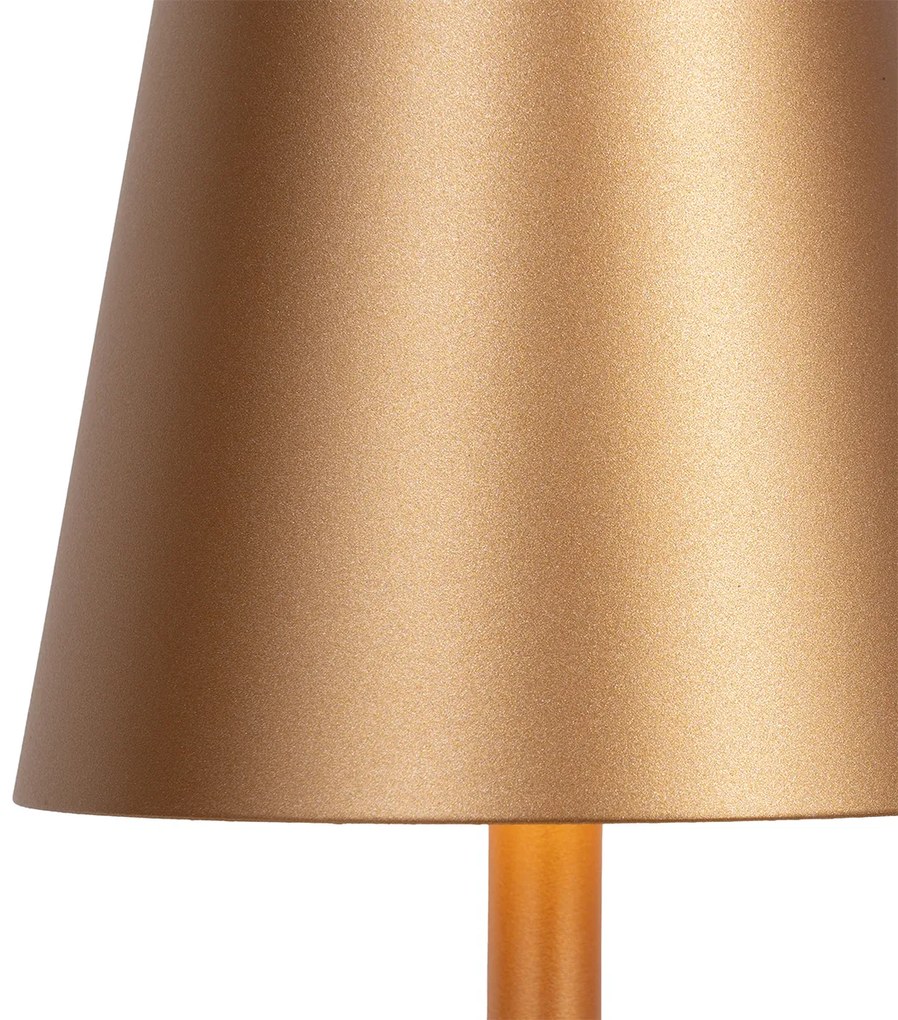 Buiten vloerlamp goud incl. LED met touch dimmer oplaadbaar - Janet Design IP44 Buitenverlichting Lamp