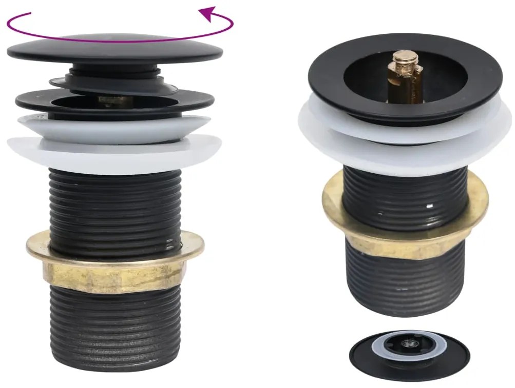 vidaXL Afvoer pop-up zonder overloop 6,4x6,4x9,1 cm zwart