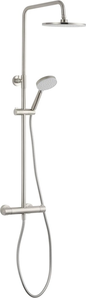Saqu Eurotrend 225 regendoucheset met 4 straalsoorten Ø23cm geborsteld nikkel PVD-coating