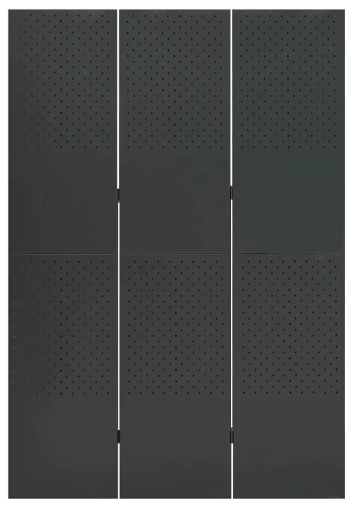 vidaXL Kamerscherm met 3 panelen 120x180 cm staal antracietkleurig