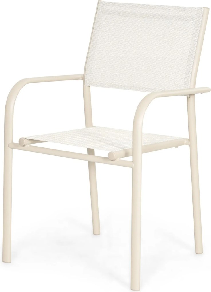 Tuinstoel stapelbaar Aluminium Zand/Beige Presto Brentino