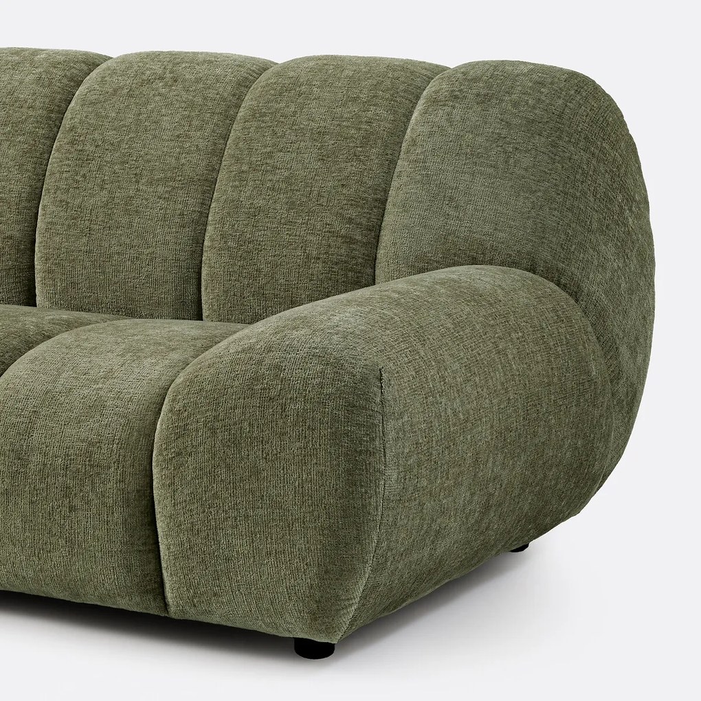 Hoekbank links, dik fluweel, Nuria