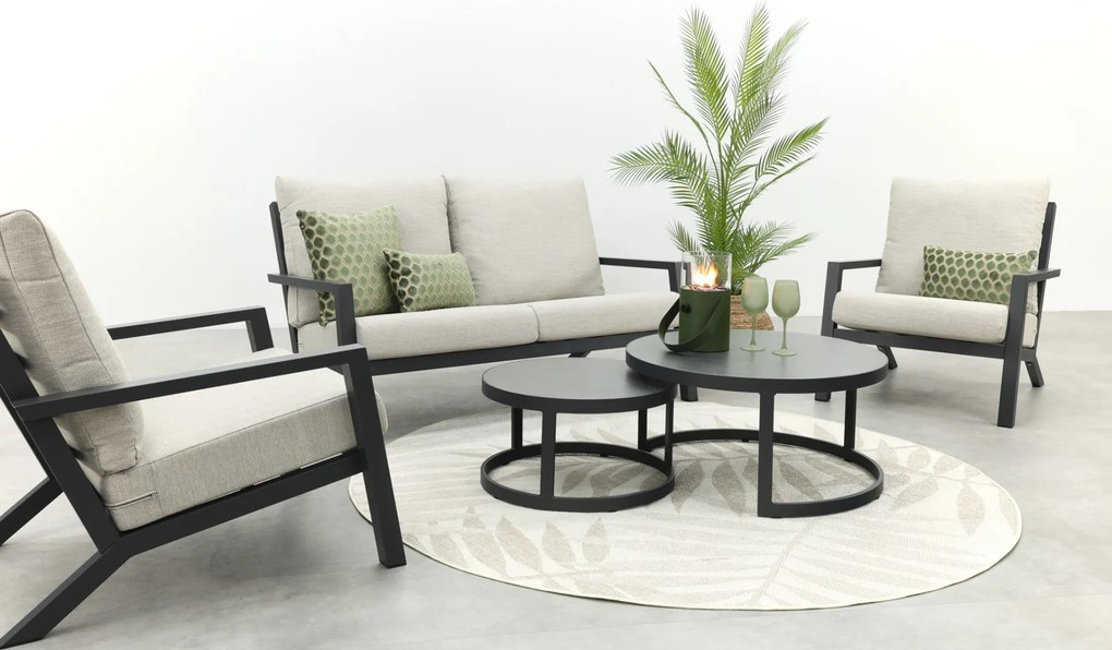 Boston/Rhodos stoel - 2-zitsbank loungeset - 5-delig