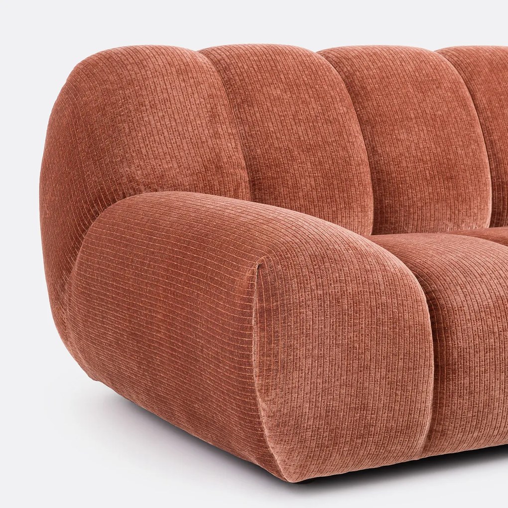 Vintage ribfluwelen bank, 3-zits, Nuria