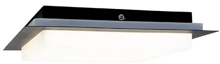 Moderne plafondlamp zwart vierkant incl. LED IP44 - Lys