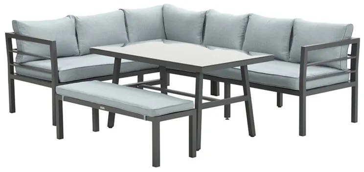 Blakes lounge dining set 4-delig - donker grijs - mint grijs