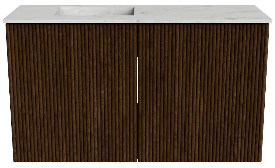 Mondiaz Joya DLux 70cm toiletmeubel walnut met wastafel faye links 1 kraangat opalo