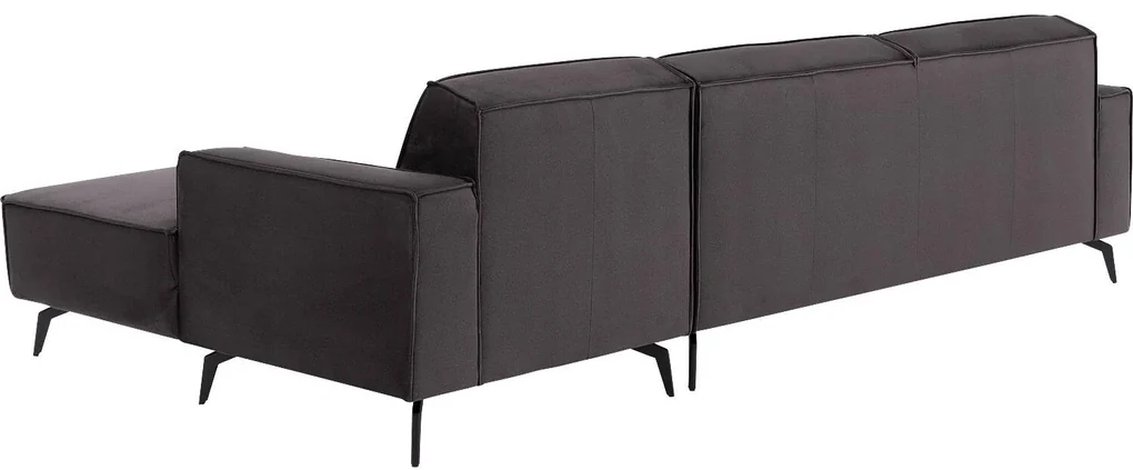 Goossens Hoekbank Hercules antraciet, stof, 2,5-zits, modern design met chaise longue rechts