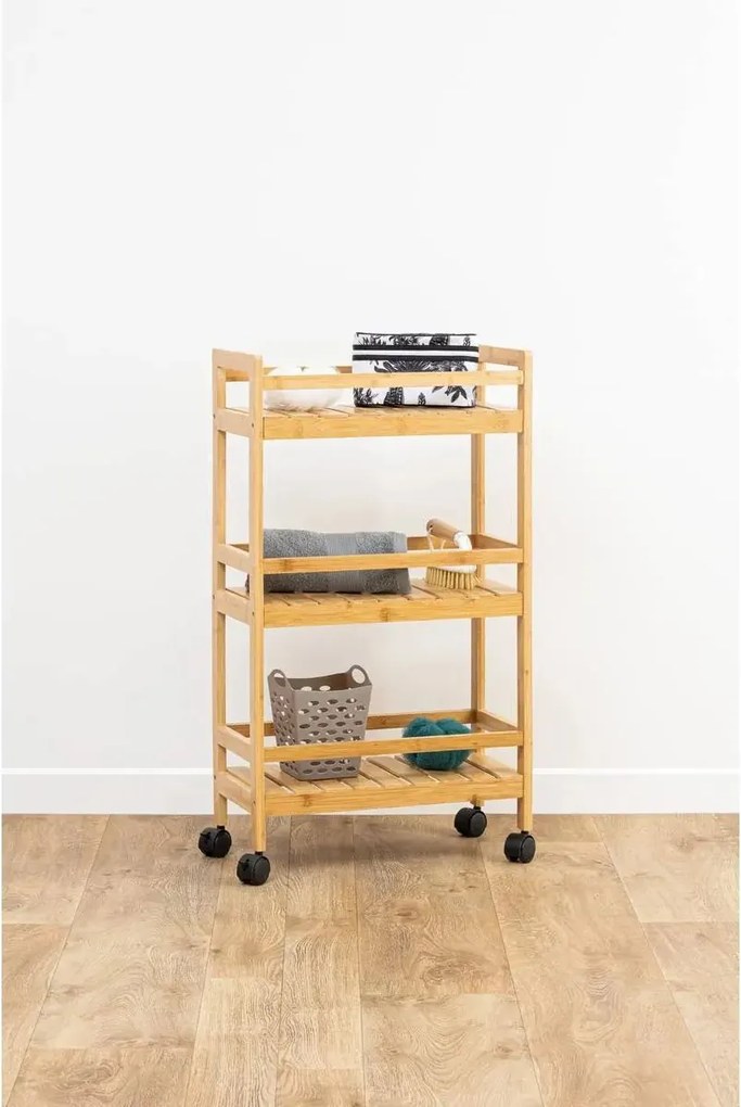 5Five Keukentrolley - Bamboe hout - 80x45x22 cm - Bruin