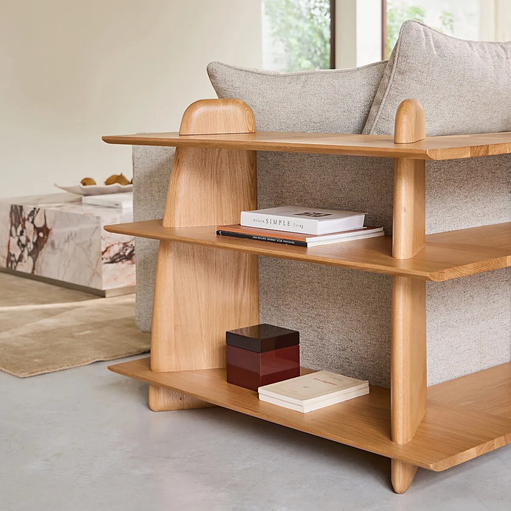 Lage massief eiken boekenkast, klein model, ILOSS
