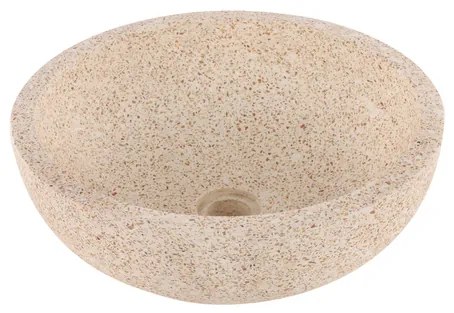 Differnz Terrazzo waskom - 40x40x15cm - rond - terrazzo - mat bruin/beige 38.010.56