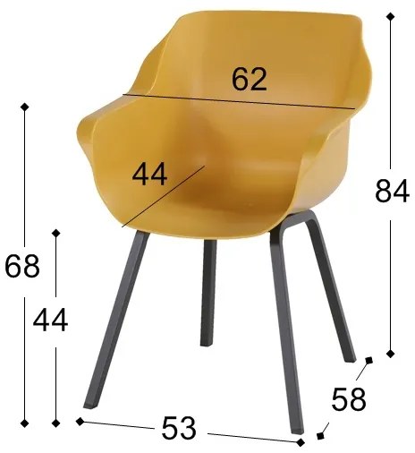 Hartman Sophie Element dining kuipstoel - Curry Yellow