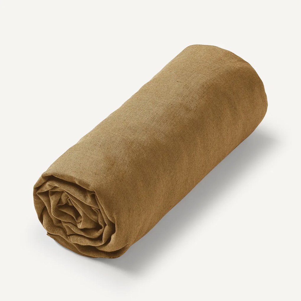 Hoeslaken in gewassen linnen, Elina voor dikke matras