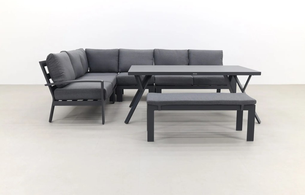 Rondo lounge diningset – Carbon black/mystic grey