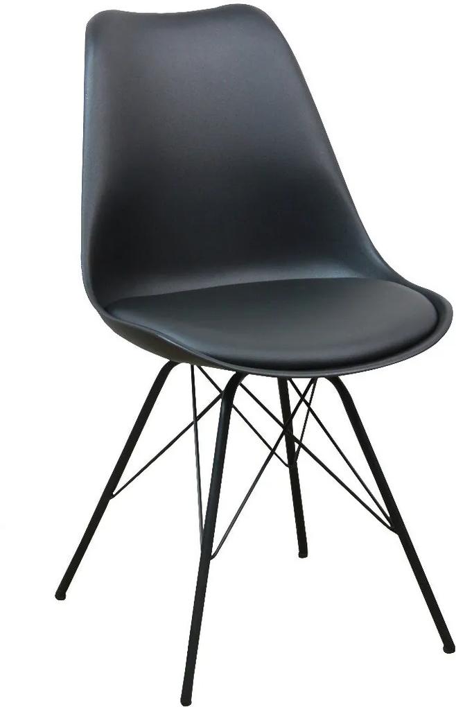 Viverne | Eetkamerstoel Wengen breedte 59 cm x diepte 58 cm x hoogte 85 cm zwart eetkamerstoelen kunststof, metaal, kunstleer (imitatieleer) meubels stoelen & fauteuils
