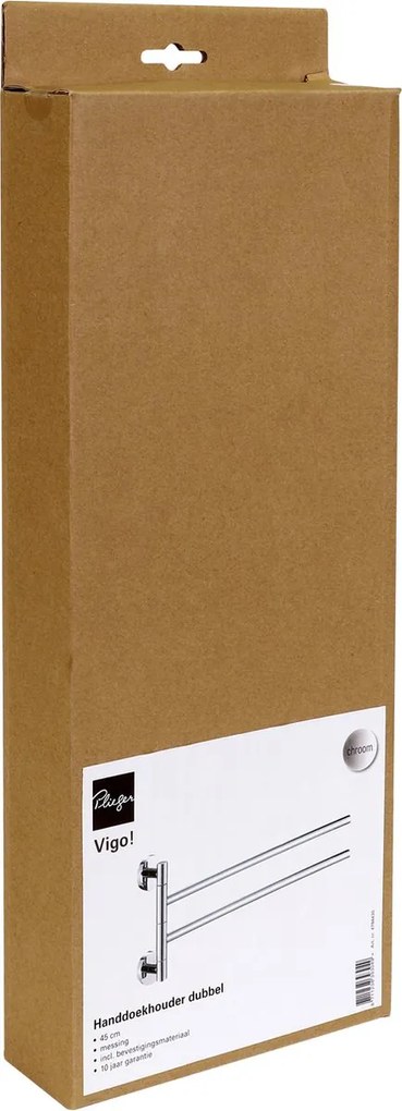 Plieger Vigo handdoekhouder 2 armig 45cm chroom