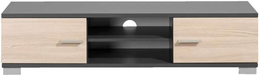 TV-meubel Boston - grijs met houtkleur - 35x140x40 cm - Leen Bakker