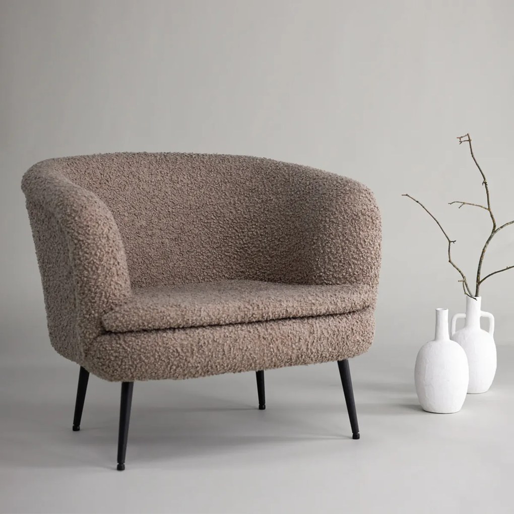Bruine Teddy Fauteuil Zwarte Poten