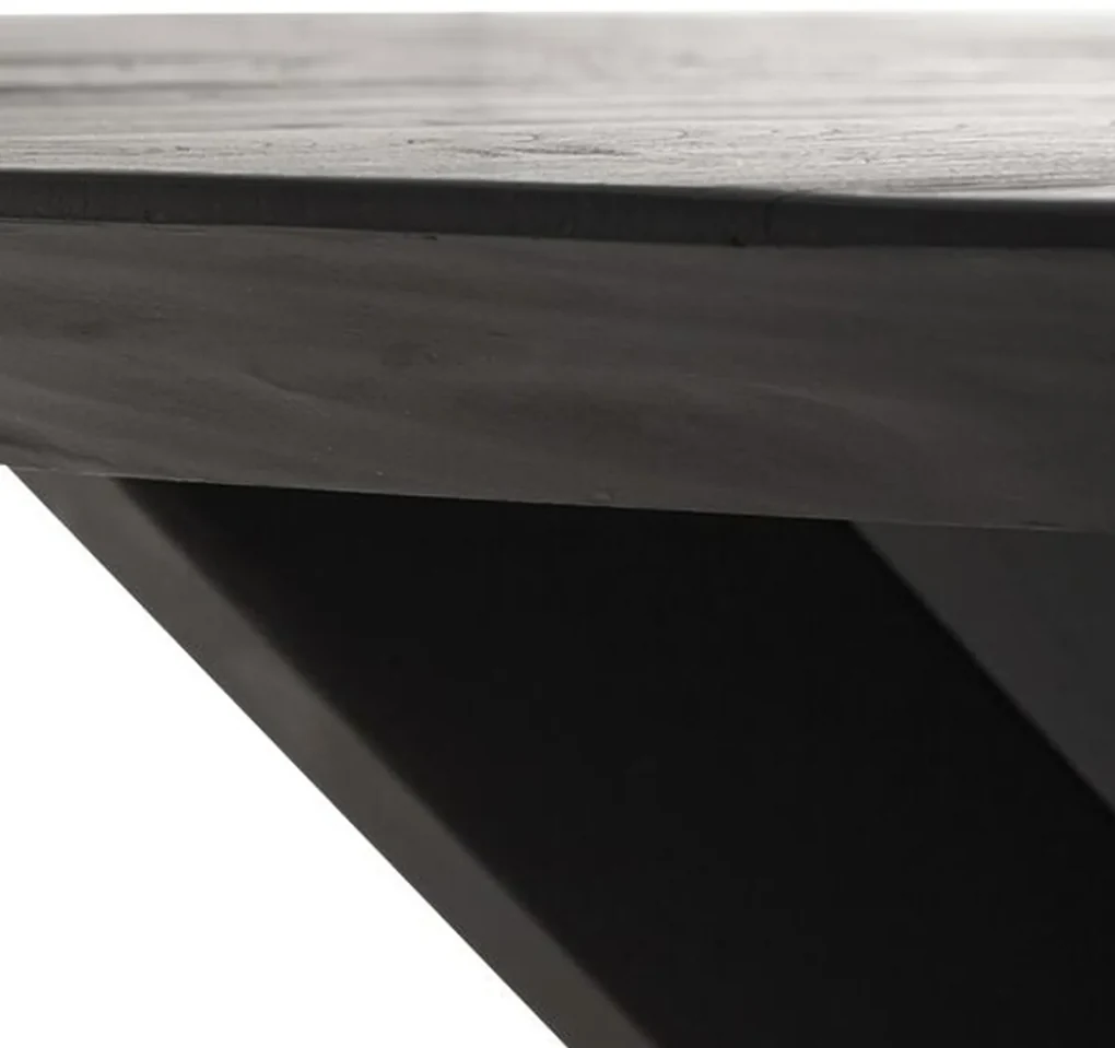 Ronde Eettafel Zwart Teakhout 130 Cm - 130 X 130cm.