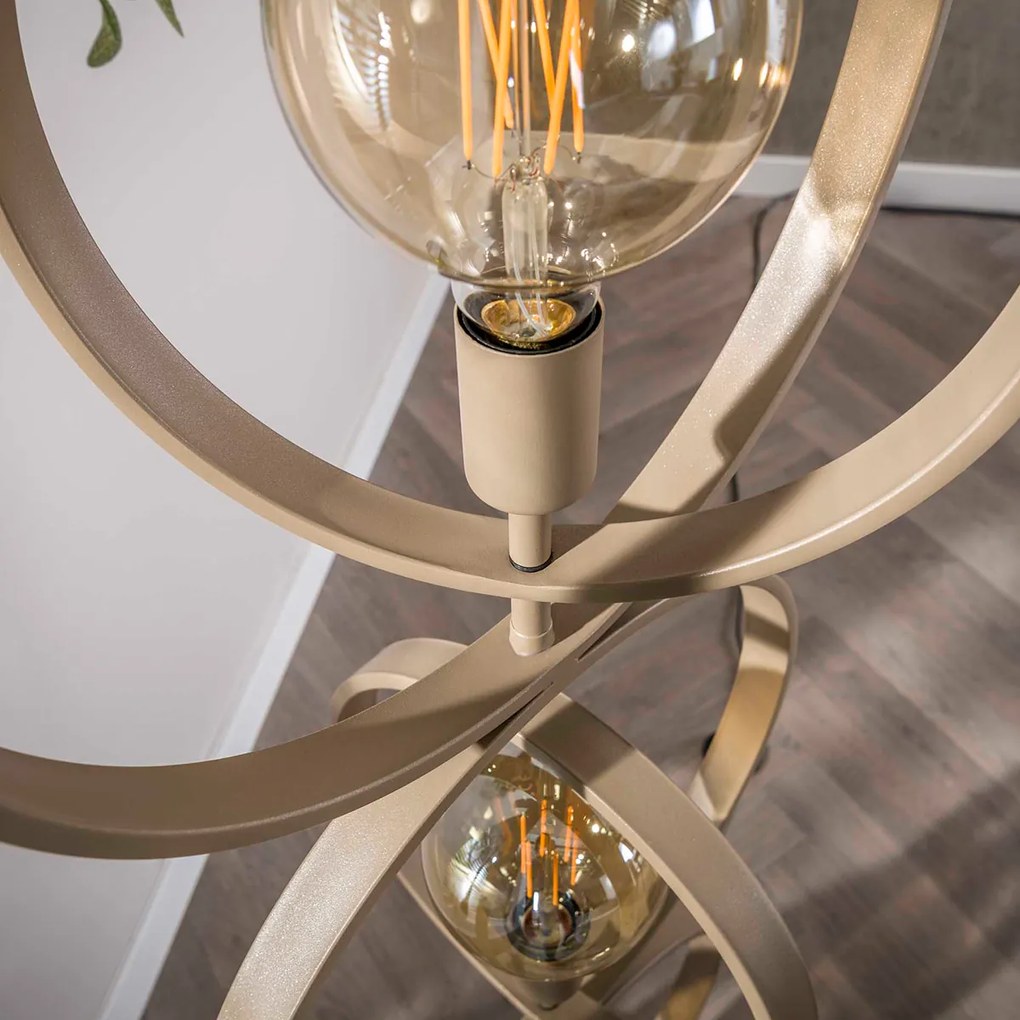 Vloerlamp Metalen Ringen Beige