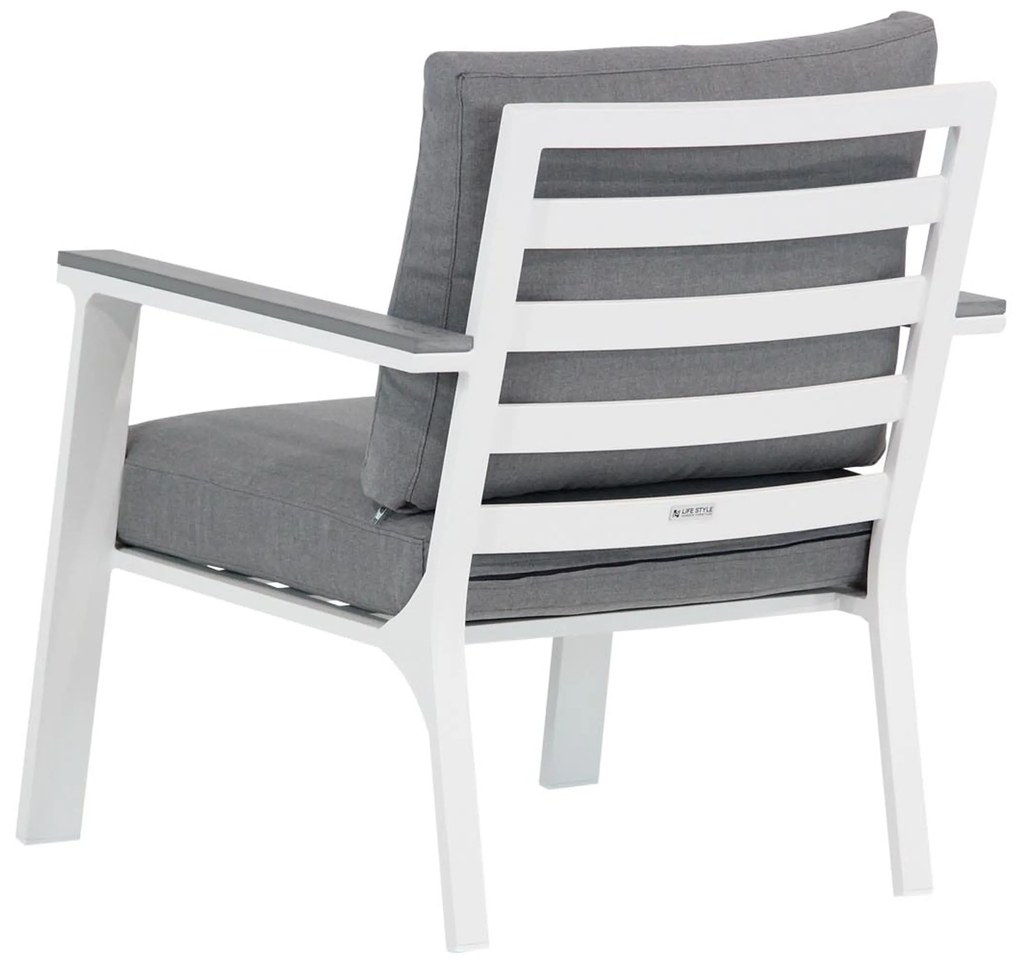 Stoel en Bank Loungeset 4 personen Aluminium Wit  Lifestyle Garden Furniture Palazzo/Brighton