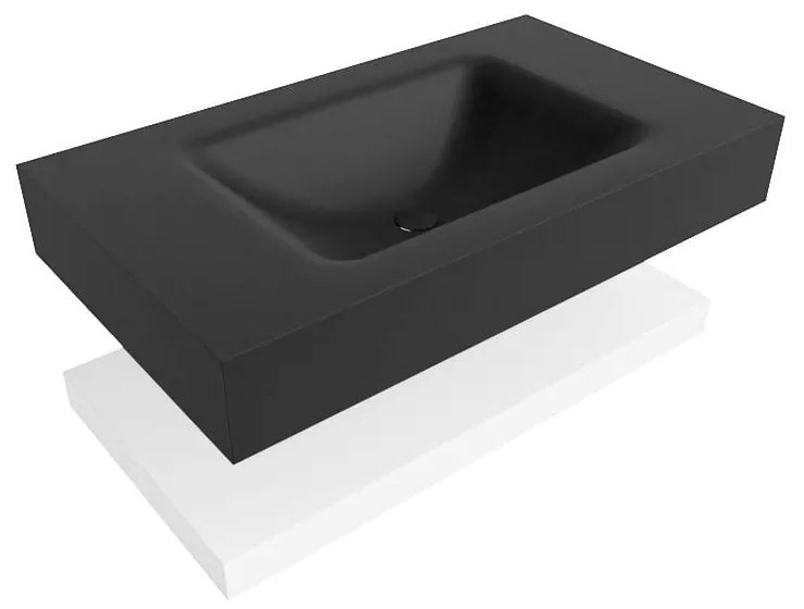 Zaro Alan badmeubel 80cm met planchet talc en vrijhangende wastafel cloud midden 1 kraangat urban