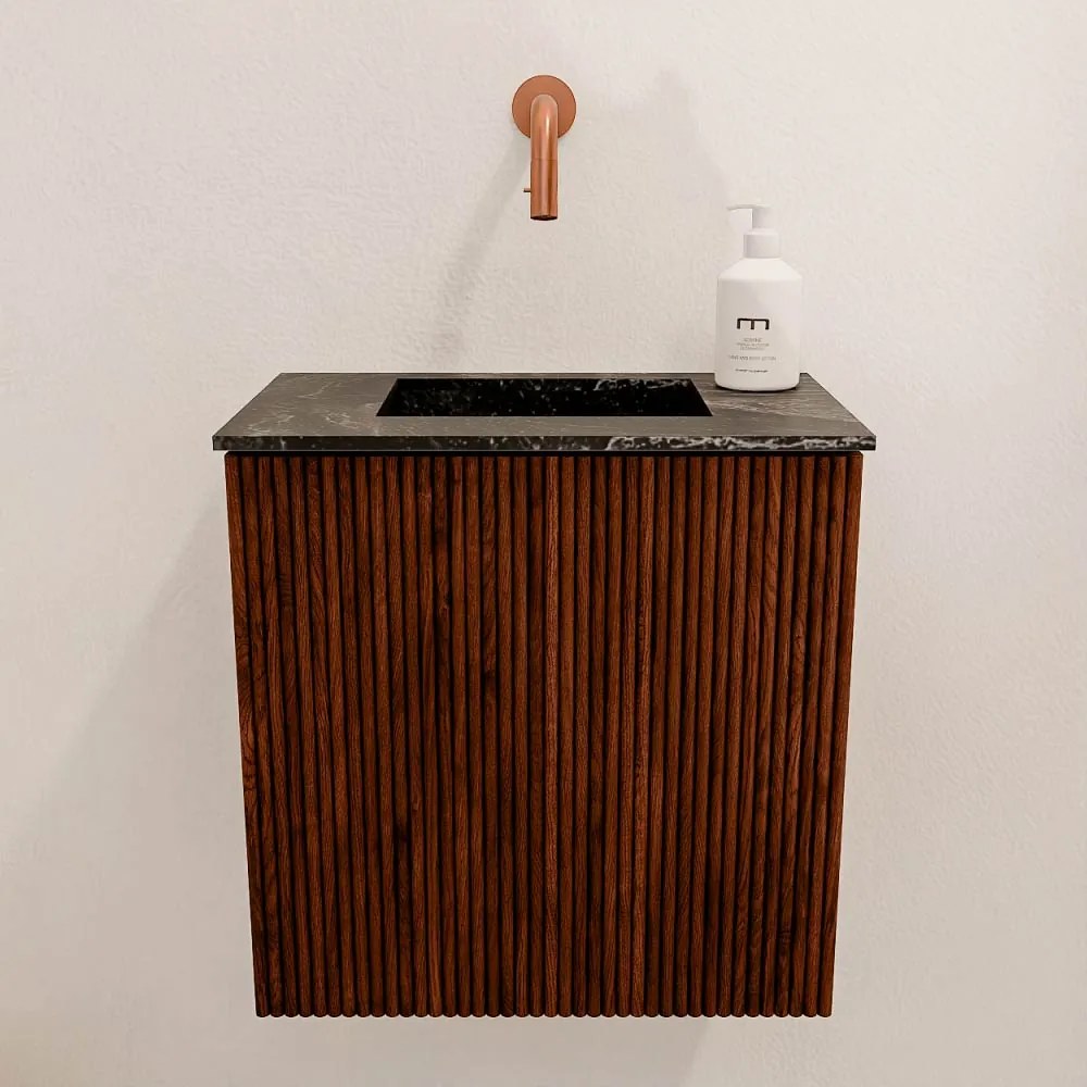 Mondiaz Joya DLux 40cm toiletmeubel ruby met wastafel faye midden zonder kraangat lava