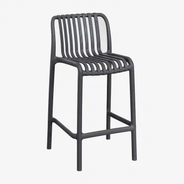 Stapelbare Set Van 4 Hoge Krukken Van Polypropyleen Wendell Grijs – Grafiet & ↑65 Cm - Sklum