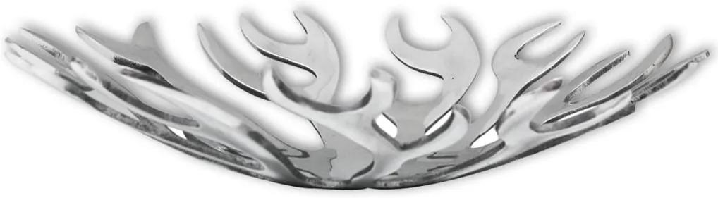 Fruitmand vlammenvorm zilver aluminium