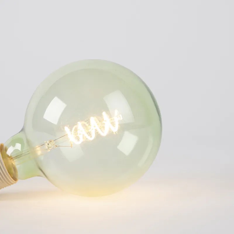 E27 dimbare LED spiraal filament lamp G125 groen 200 lm 2100K bol / globe / rond