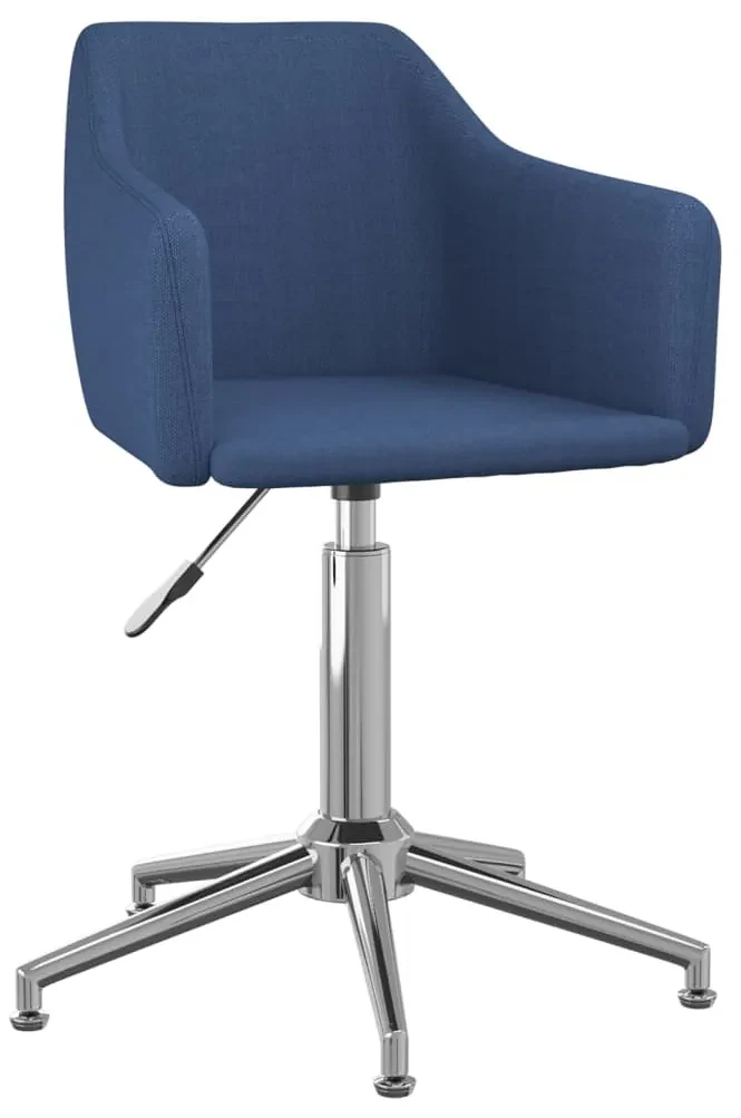 vidaXL Eetkamerstoel draaibaar stof blauw