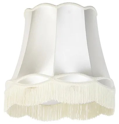 Stoffen Zijden lampenkap creme 45/30/44 - Granny Retro rond